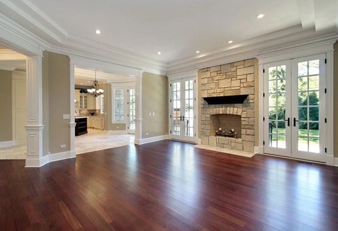 close-up of hand-scraped maple wood floors